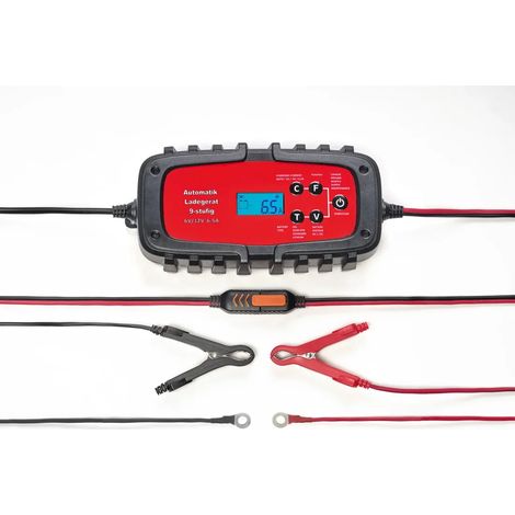 Battery charger for car & motorcycle 6.5A, 6/12 Volt (1/3)