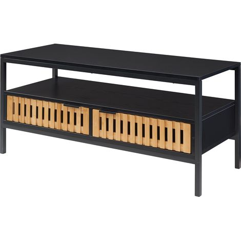 Tavolino da caffè consolle laterale 100 x 40 x 48 cm MDF nero 030010819