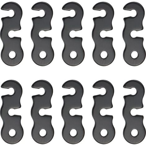 10 pcs Tendeur de Corde Cam, Aluminium Tente Guyline Coureur Tendeur Tente Auvent Corde Accessoires Trois Yeux Boucle de Corde Ouve (1/5)