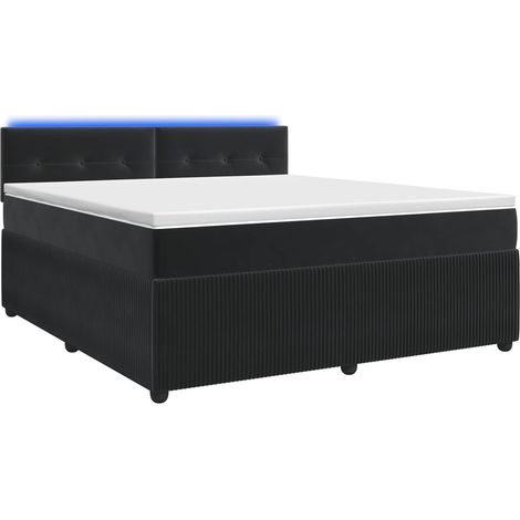 Boxspringbett mit Matratze Schwarz 180 x 200 cm Samt vidaXL (1/5)