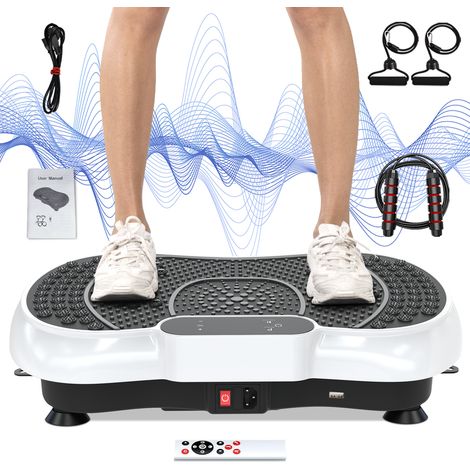Plateforme Vibrante - 99 niveaux de vibration - 15 programmes d'exercices - Ecran LED - Haut-parleurs/Bluetooth Intégré - Max 150KG - cordes de tension et cordes à sauter - 55.5x37x15.5 cm (1/4)
