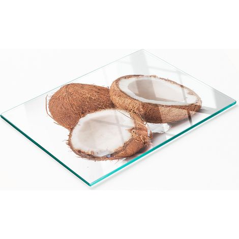 Tagliere decorativo multifunzionale in vetro a forma di noce di cocco per cucina, 80x52 cm. (1/5)