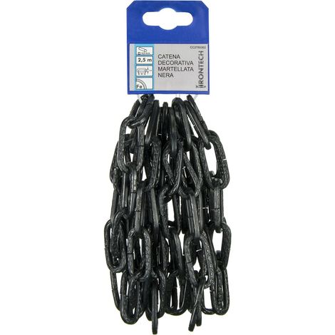 Catena decorativa pretagliata Ø 4 mm. in acciaio nero 2,5 mt.