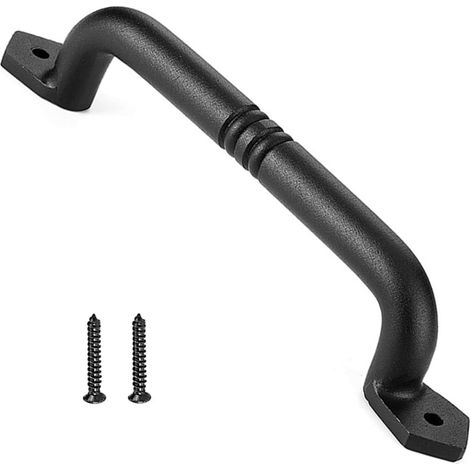 1 Pièce Poignée de Porte de Grange Coulissante, Poignée Porte de Garage, Acier Carbone Poignées, pour les Portes en Bois, les Portes du Garage et de la Grange, Longueur:229mm (1/5)