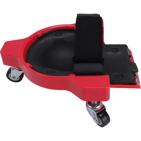Genouillère roulante à roulettes pivotantes à 360° pour la peinture de sols, la réparation automobile, le garage et l'atelier (rouge) (1/5)
