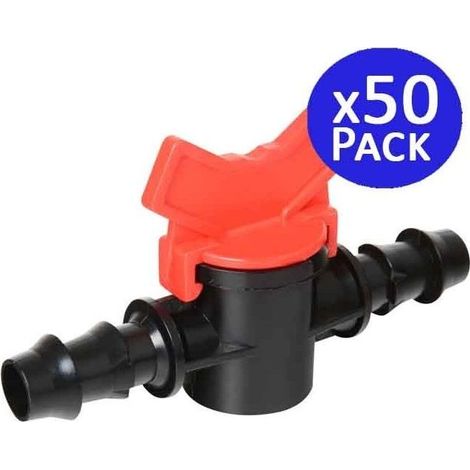 Lot de 50 vannes d'arrêt pour irrigation goutte-à-goutte 16 mm – Fabriquées en Italie – Accessoire de jardinage professionnel (1/5)
