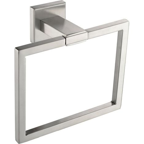 Porte-serviettes Anneau porte-serviettes en acier inoxydable fixé au mur pour salle de bain et cuisine 260 mm x 16 mm x 75 mm (Argent) (1/5)
