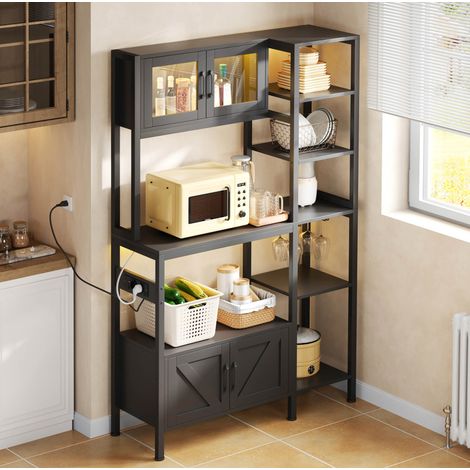 Mobile cucina con presa e LED MDF acciaio 180x115 cm OKMYHOME (1/5)