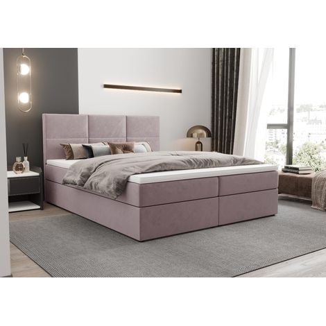 Lit Boxspring Mallorca - Rose - 180x200 Cm - Lit Avec Rangement - Lit Moderne - Matelas À Ressorts Bonnell (1/5)