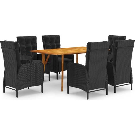 Maison Exclusive - Set da Pranzo da Giardino 7 pz Nero (1/5)