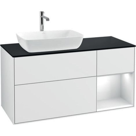 V&B Waschtischunterschrank FINION 1200x603x501mm Regal glos. wh glos. wh (1/4)