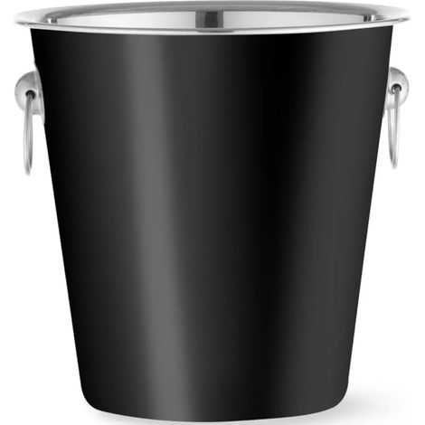 Cubitera para champán, acero, 3,3 l, diámetro 220 x 190 mm, color negro