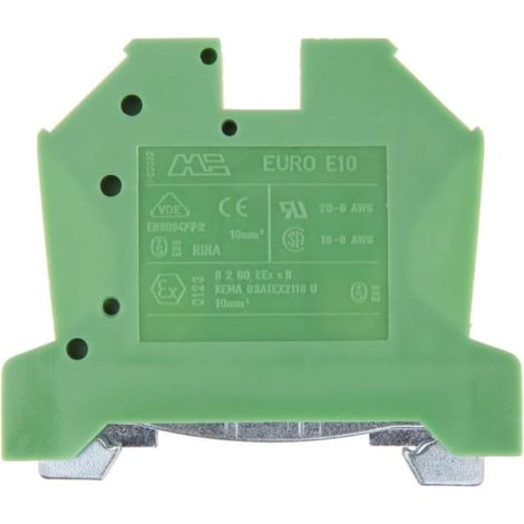 Schutzschienenverbinder 10mm2 grün-gelb 10 43458