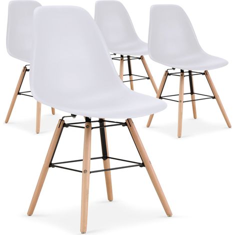 Lot de 4 chaises scandinaves Lisa Blanc