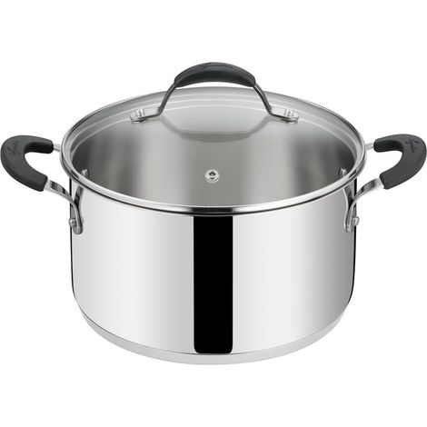 Lagostina Tempra Tiefe Pfanne Ø 20 cm mit Glasdeckel, Edelstahl 18/10, Lagotherm-Boden, Induktion, 3,2 l