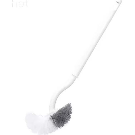Lot de 2 brosses de toilette, brosse de toilette avec nettoyeur de bords, brosse de toilette incurvée (1/5)