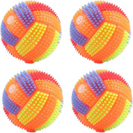 4A Balle sonore et lumineuse, un jouet à mâcher avec des bosses en relief et une balle d'activation rebondissante. (1/5)