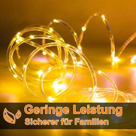 Wolketon LED Lichtschlauch Außen Innen,240 LEDs Wasserfest LED Schlauch,Partylicht Dekobeleuchtung Weihnachten,WarmWeiß 50m