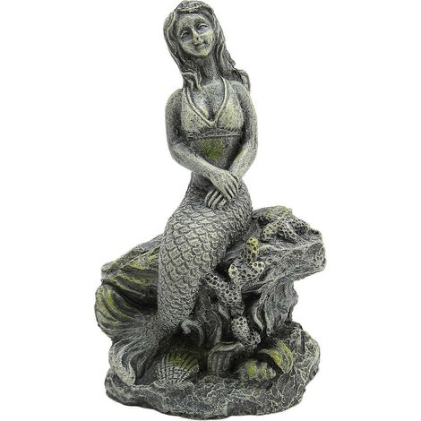 Sirène Ornement Résine Aquarium Décor Statue Poisson Décoration Tank Sécurisée (1/5)