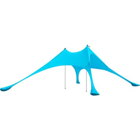 SoBuy OZT01-HB Lycra Strandzelt Sonnensegel Strandmuschel Tragbarer Strandzelt mit Alu-Stangen Sonnenschutz einfacher Aufbau für Strand Hellblau BHT ca. 300x300x200cm