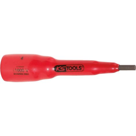 Douille tournevis 3/8" avec revêtement isolant pour vis à six pans creux, 10 mm, longueur 82 mm (1/2)