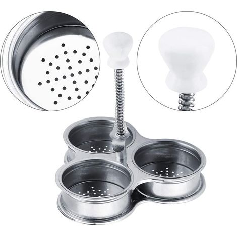 cocedores de huevos de acero inoxidable, accesorio de cocina portátil para dormitorios y camping. (1/5)