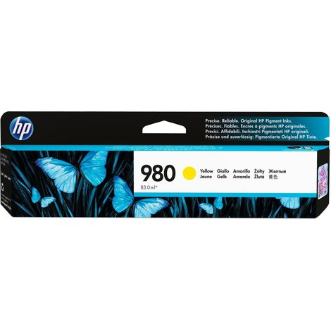 HP 980 Yellow Original Ink Cartridge Cartuccia d'Inchiostro 1 pz Resa Standard (1/4)