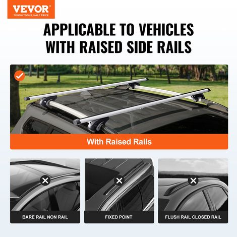 Barres transversales de toit universelles, 135 cm, barre supérieure de voiture en aluminium, compatible avec les rails latéraux sur… (1/5)