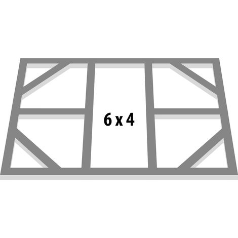 Pergart Fundamentbodenrahmen für Gerätehaus "Leipzig 64", aluminium blank, 98 x 162 x 2,6 cm