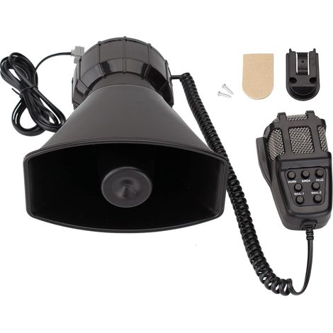 Sirène de Voiture Avec 7 Sons Police Sirène Haut-Parleur Amplificateur Alarme Voiture Avec PA Micro 12V 100W PA Amplificateur de Son D'urgence de klaxon