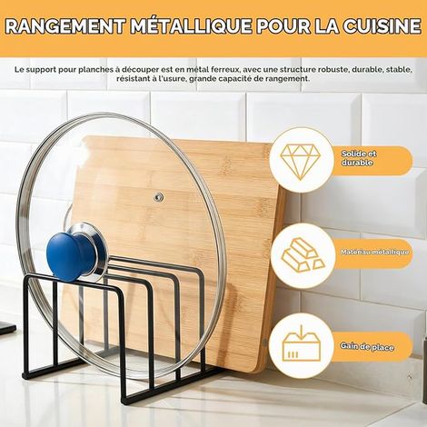 Support pour planche à découper, porte-planche de cuisine, avec compartiments, en acier inoxydable, pour planches plateau de refroidissement, dans la cuisine (1/2)