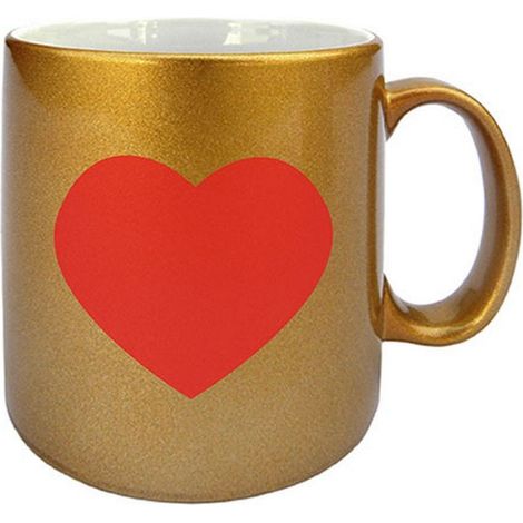 Tasse en céramique doré Coeur by Cbkreation