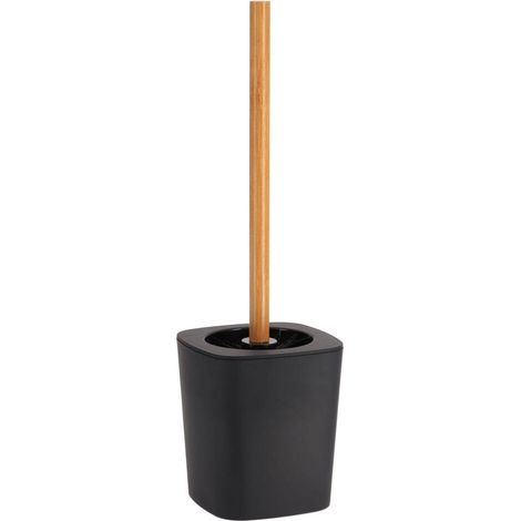 Rubber + abs toilettenbürste und bambusstab - schwarz - Tendance