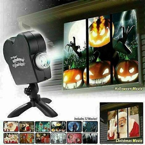 Filiyano – Projecteur de fenêtre féerique Halloween Noël Projection holographique Maison de Noël (1/5)