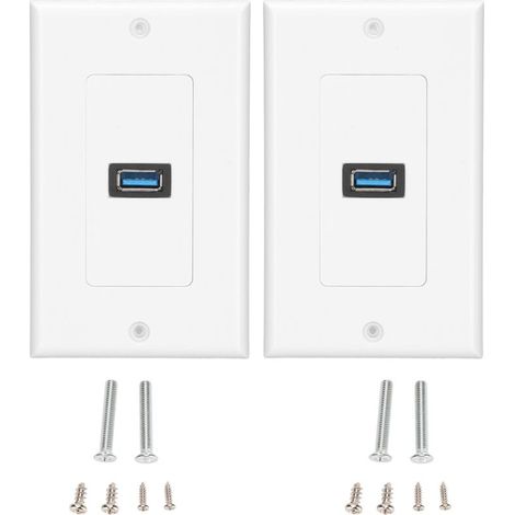 Lot de 2 prises murales USB 3.0 à double port pour charge rapide. idéales pour la maison. le bureau ou l'hôtel (1/5)