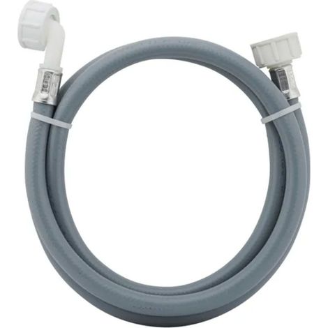 Tuyau d'arrivée d'eau universel livré sans les joints 20/27 avec raccords droit x coudé (L2000mm 3/4 F x 3/4 C)