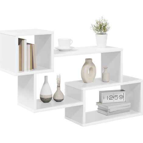 Mensola sospesa A Parete Scaffale da parete Ripiano a Parete Bianco 87 x 20 x 55 cm (1/5)