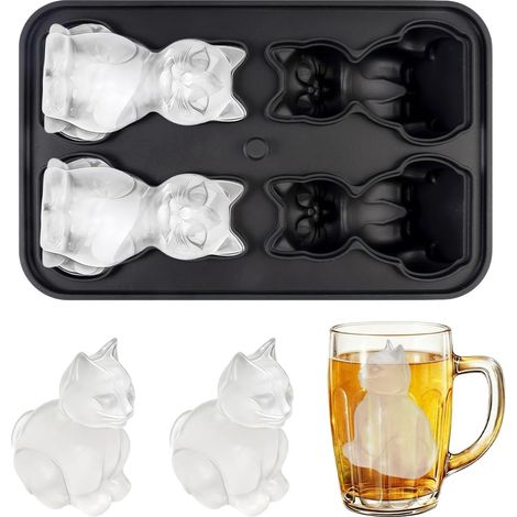 3D Cat Ice Cube Tray with Lid, Reusable Cat Ice Cube Mold (1/5)