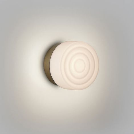 Petite Applique Led Sun Laiton Verre Blanc Opaque (1/5)