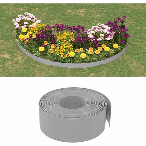 Rasenkanten 5 Stk. Grau 10 m 20 cm Polyethylen