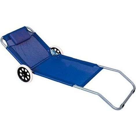 Lettino da spiaggia Master Party con cuscino e ruote