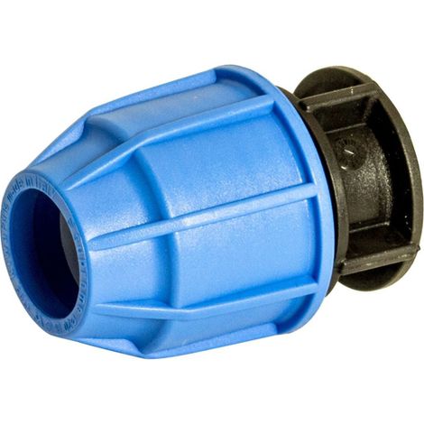 FloPlast 20mm MDPE Compression End Cap Fitting Blue
