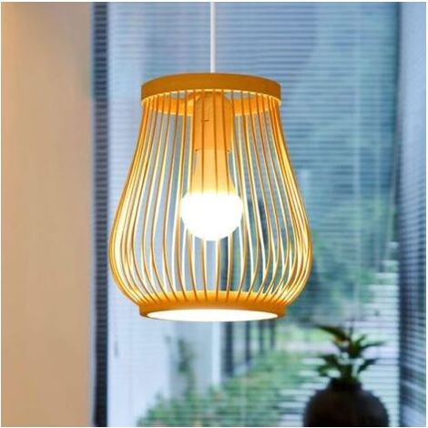Vase Bambou Tissage Pendentif Lumière Abat-Jour En Bambou Plafonnier Lustre Plafonnier Lampe De Décoration Pour Restaurant, Salon, Comptoir De Bar, Café, Etc. (1/4)