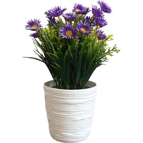 Plante Artificielle En Pot - Bonsaï Simulé Violet - Décoration Intérieur Extérieur Bureau Maison - 1 Pièce (1/2)