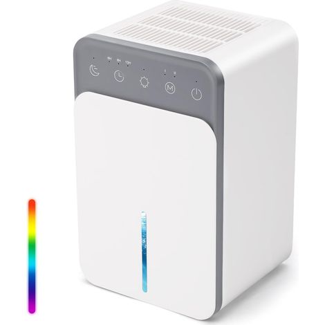 1500-ml-Luftentfeuchter, tragbarer elektrischer Luftentfeuchter, automatische Abtaufunktion, 7 Farben, leiser Betrieb, automatische Abschaltung, Timer für Zuhause und Badezimmer