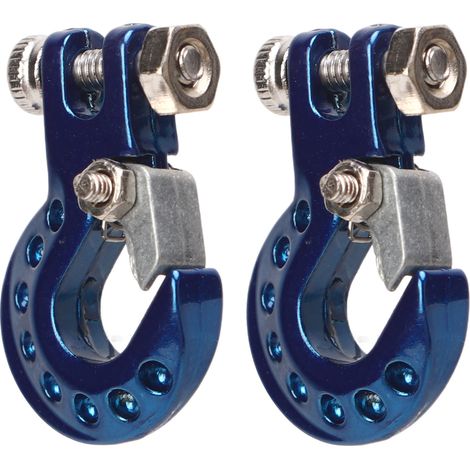 2 Pièces Crochet Remorque RC en Alliage d'Aluminium Robuste pour Voitures Télécommandées 1/10 - Bleu (1/5)