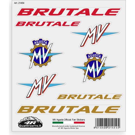 Adesivi per MV Agusta Brutale – Set 8 Sticker Presagomati, Resistenti ad Acqua e Raggi UV, Made in Italy, Licenza Ufficiale, Foglio 160 x 135 mm (1/5)