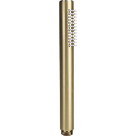 CCYKXAA (Gold)Bathroom Handheld Shower Head, Solid Copper Round Bar Shower Head G1/2 High Pressure Shower Head Sprayer for Bathroom Supplies (1/4)