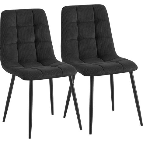 2er Set Esszimmerstühle Antibes Cord schwarz