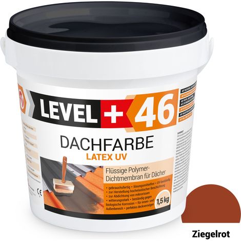 LEVEL+ Dachfarbe elastische Dicht-Polymermembrane L+46 ZIEGELROT - 1,5KG